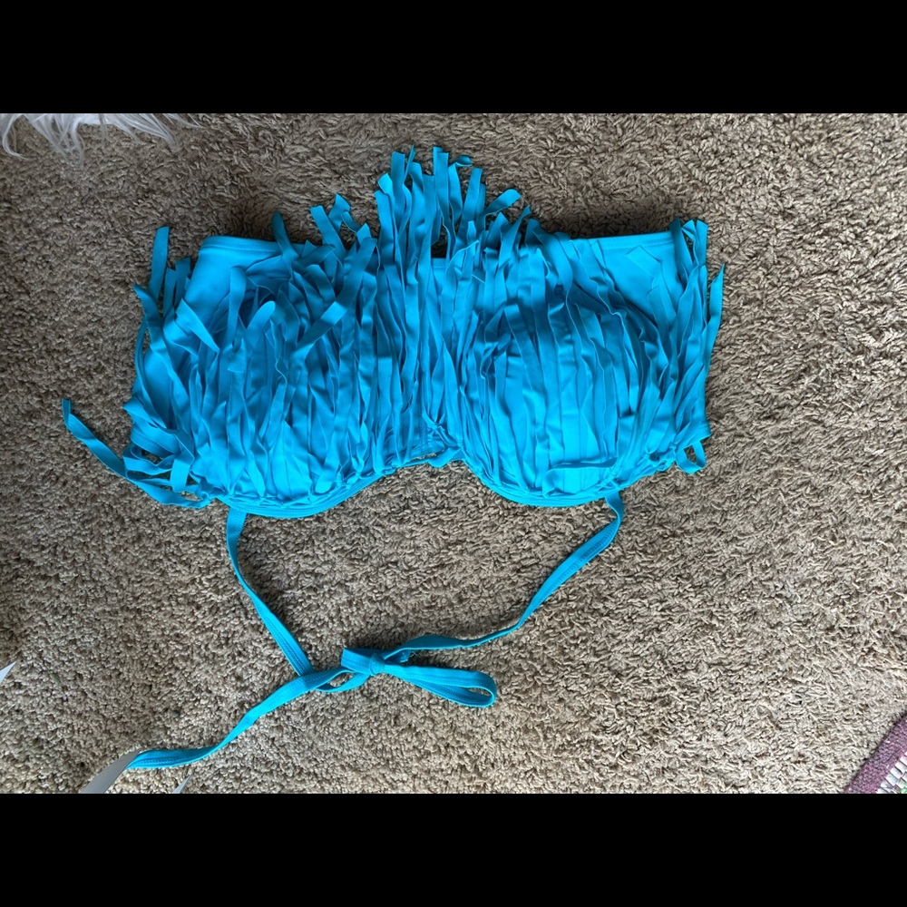 Plus size fringe bikini top